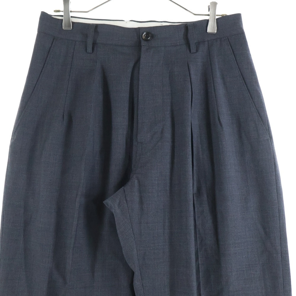 HELKA(ヘルカ) ウール混 1タック ストレートスラックス グレー