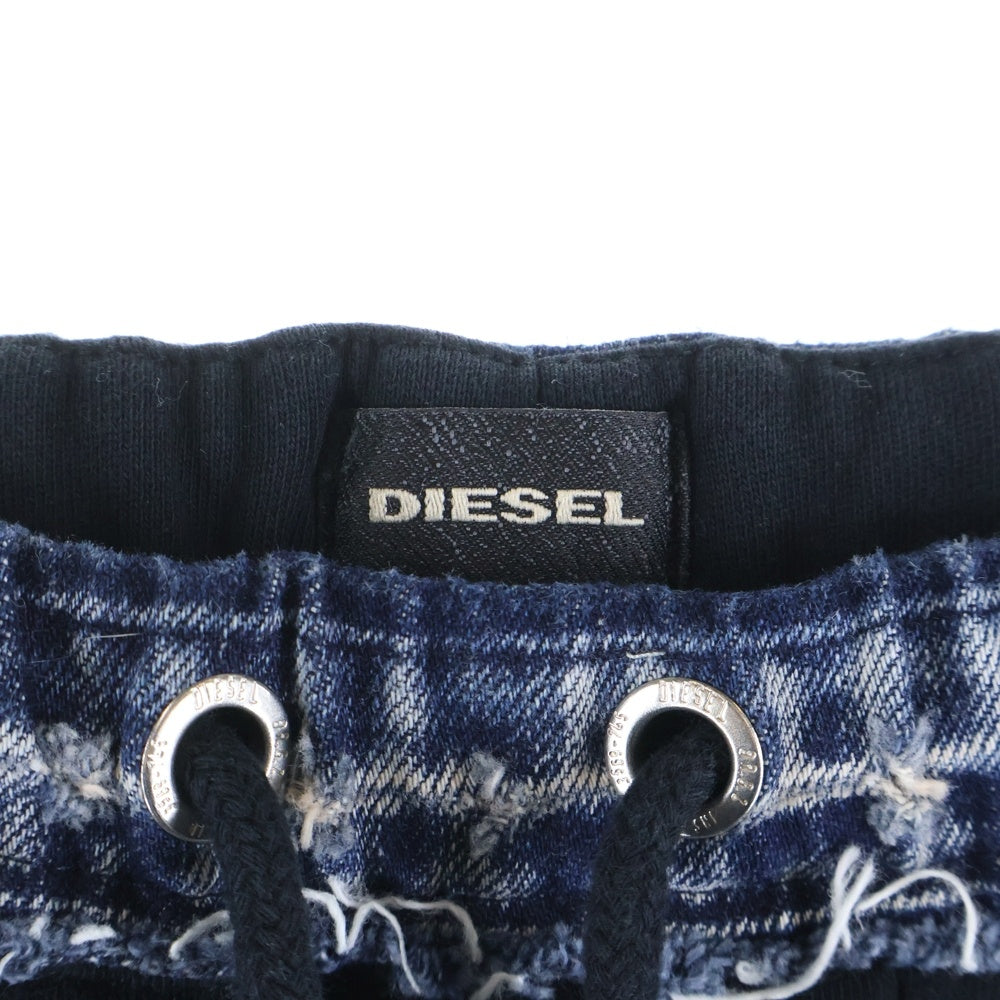 DIESEL(ディーゼル) デニム切り替え イージースウェットジョガーパンツ ブラック