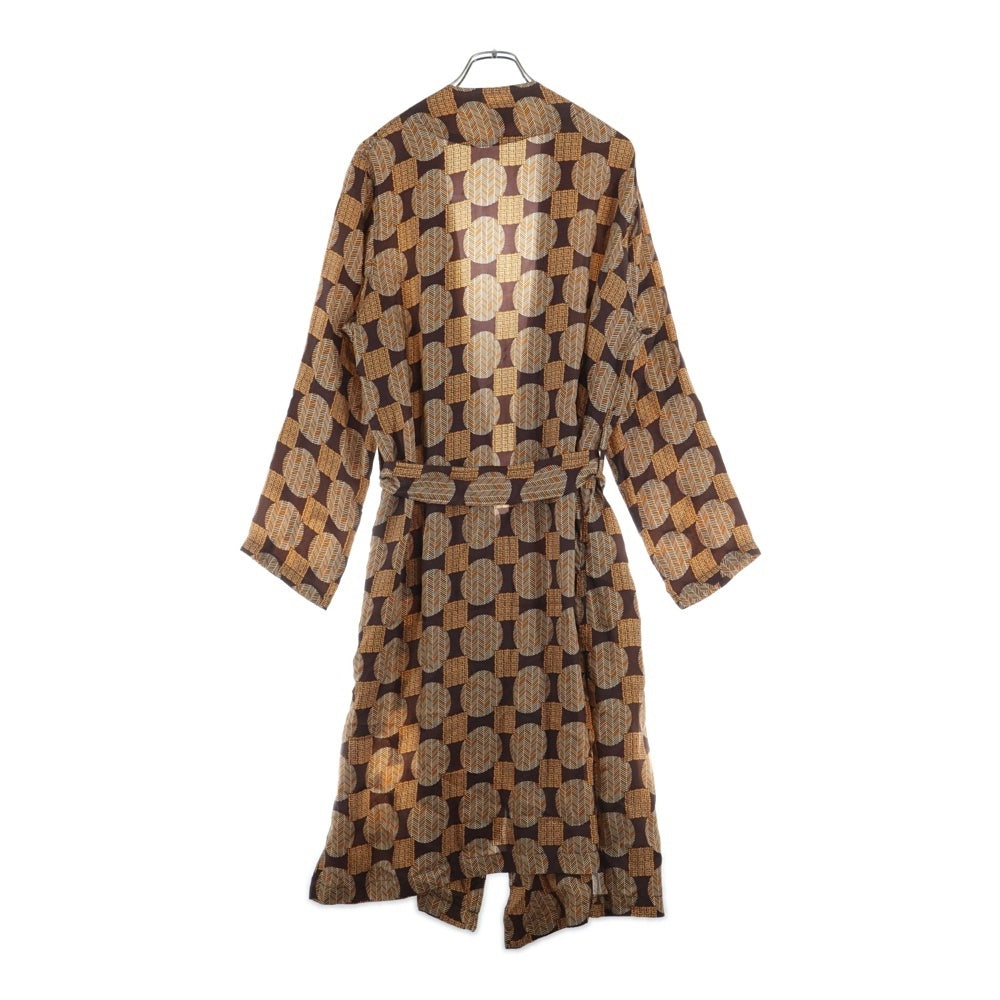 Needles(ニードルス) V NECK ROBE CUPRA SATEEN ブイネック ローブ キュプラ サテンガウンコート ブラウン EJ062