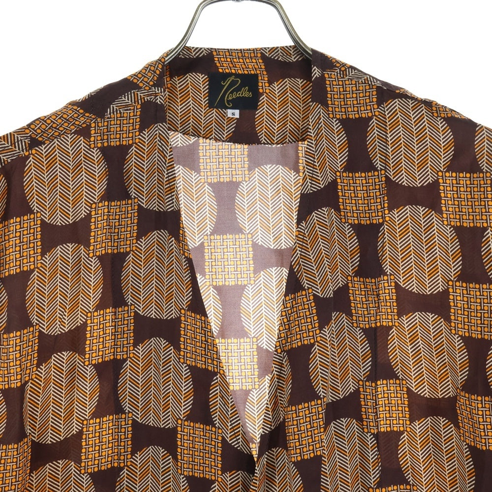 Needles(ニードルス) V NECK ROBE CUPRA SATEEN ブイネック ローブ キュプラ サテンガウンコート ブラウン EJ062