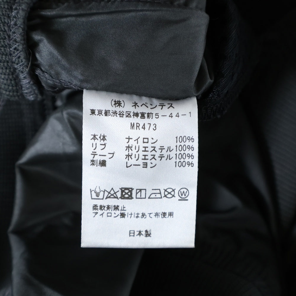 Needles(ニードルス) 23SS ×BEAMS BOY ビームスボーイ ナイロン Vネック半袖Tシャツ カットソー ブラック/パープル MR473