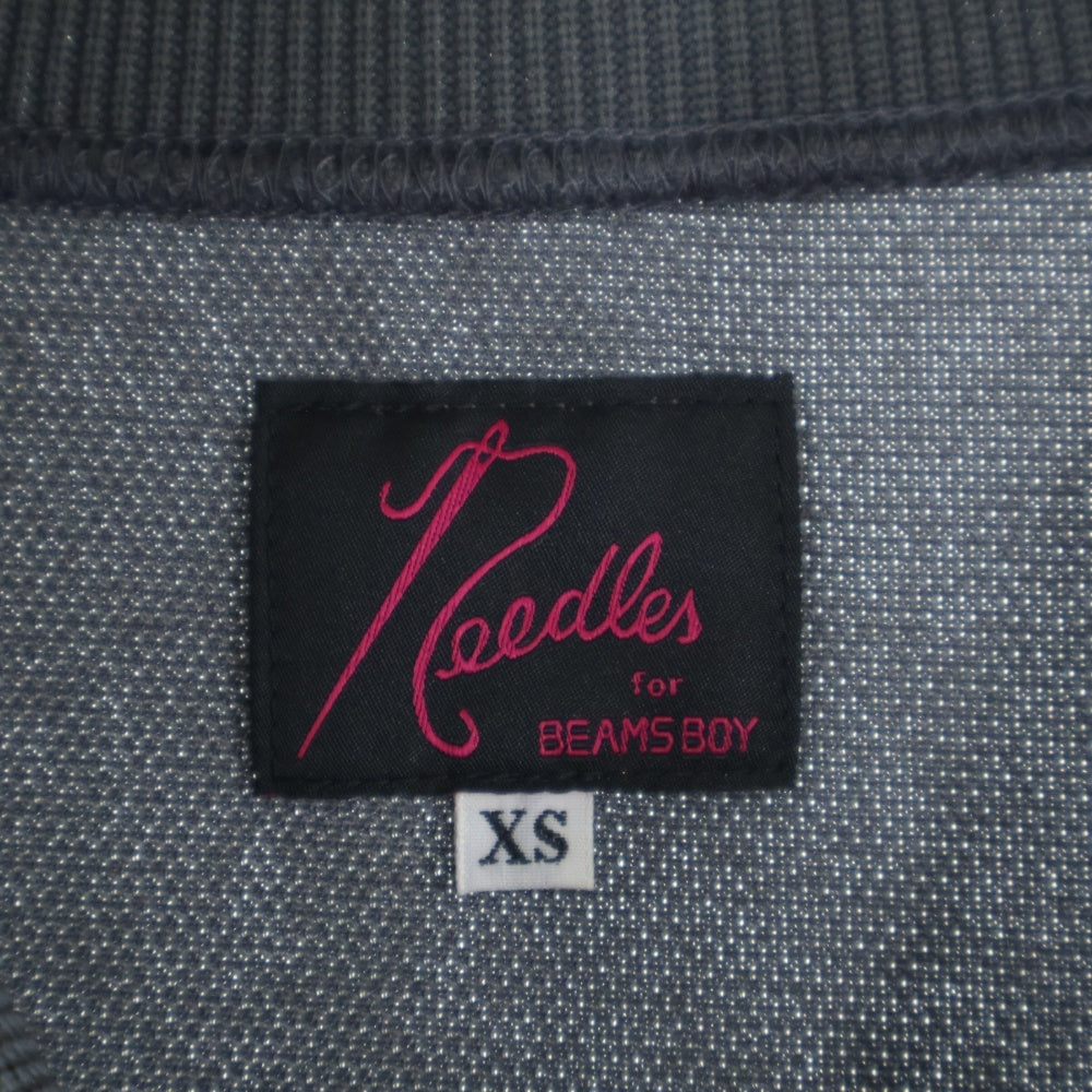 Needles(ニードルス) ×BEAMS BOY ビームスボーイ フロント刺繍 モックネックスウェットトレーナー グレー LQ360