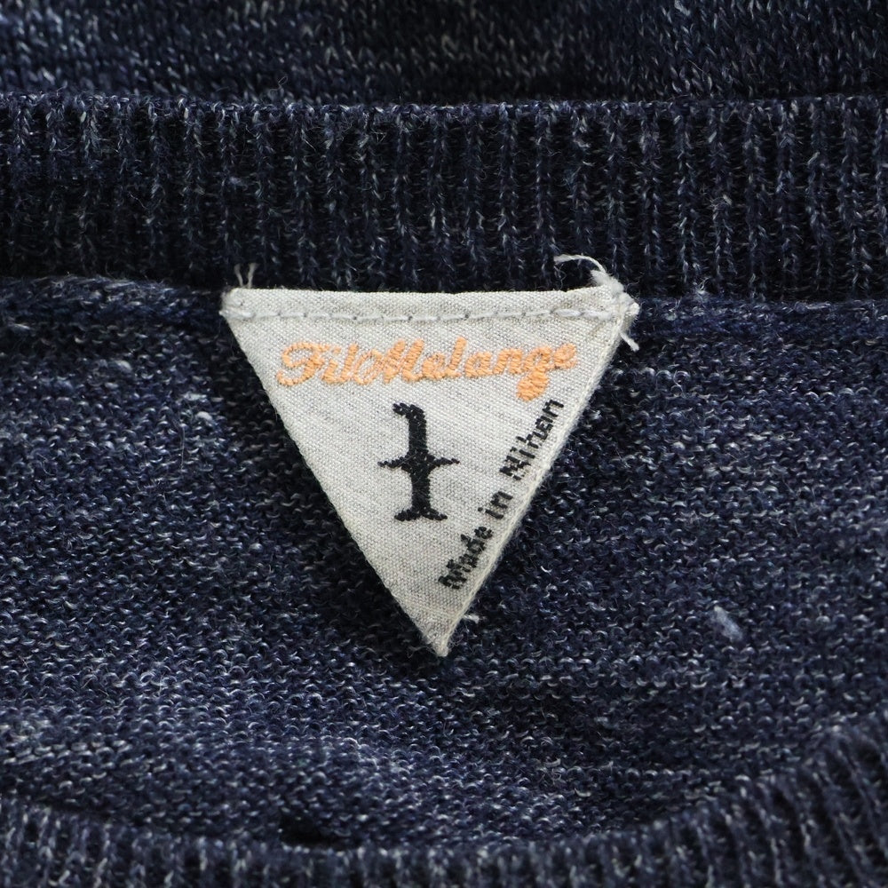 FILMELANGE(フィルメランジェ) リネン クルーネック半袖Tシャツ カットソー ネイビー 3HTS-JILL-LTJ