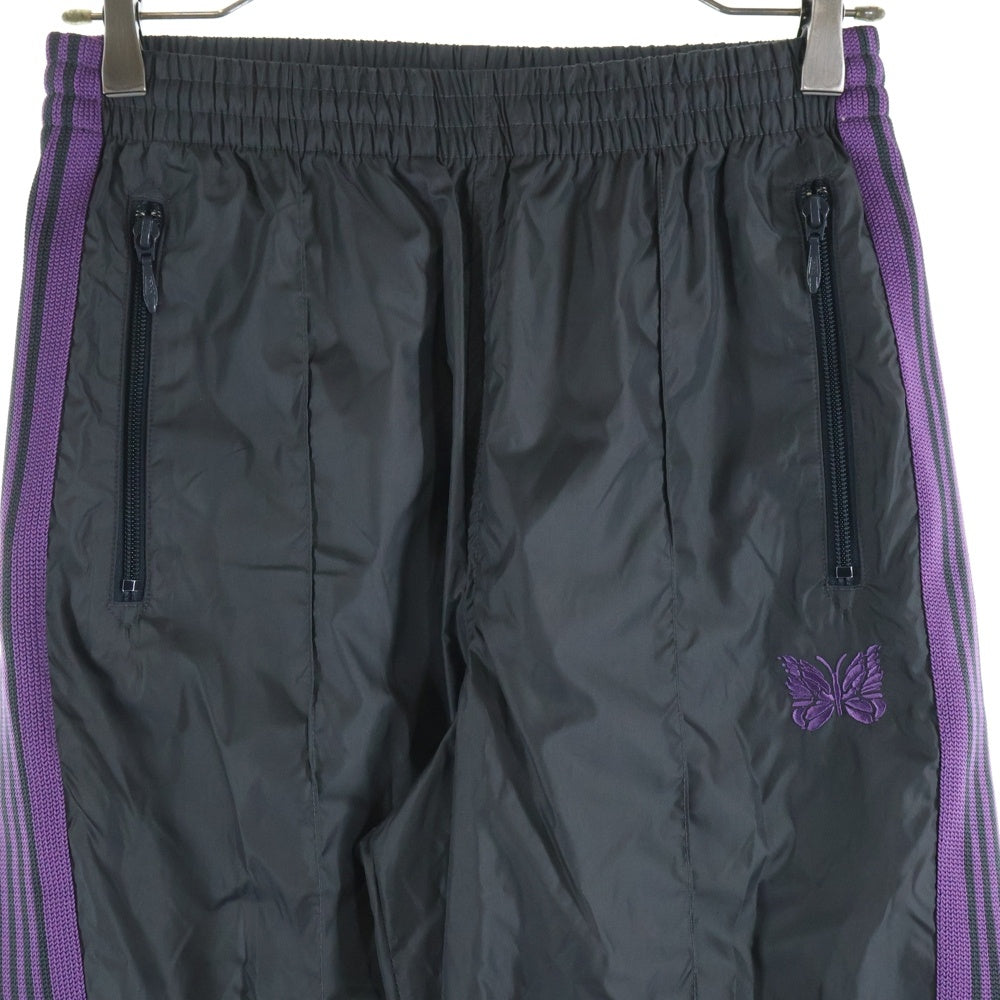 Needles(ニードルス) ×BEAMS BOY ビームスボーイ ナイロン イージートラックパンツ ブラック/パープル MR475