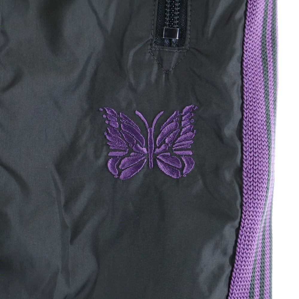 Needles(ニードルス) ×BEAMS BOY ビームスボーイ ナイロン イージートラックパンツ ブラック/パープル MR475