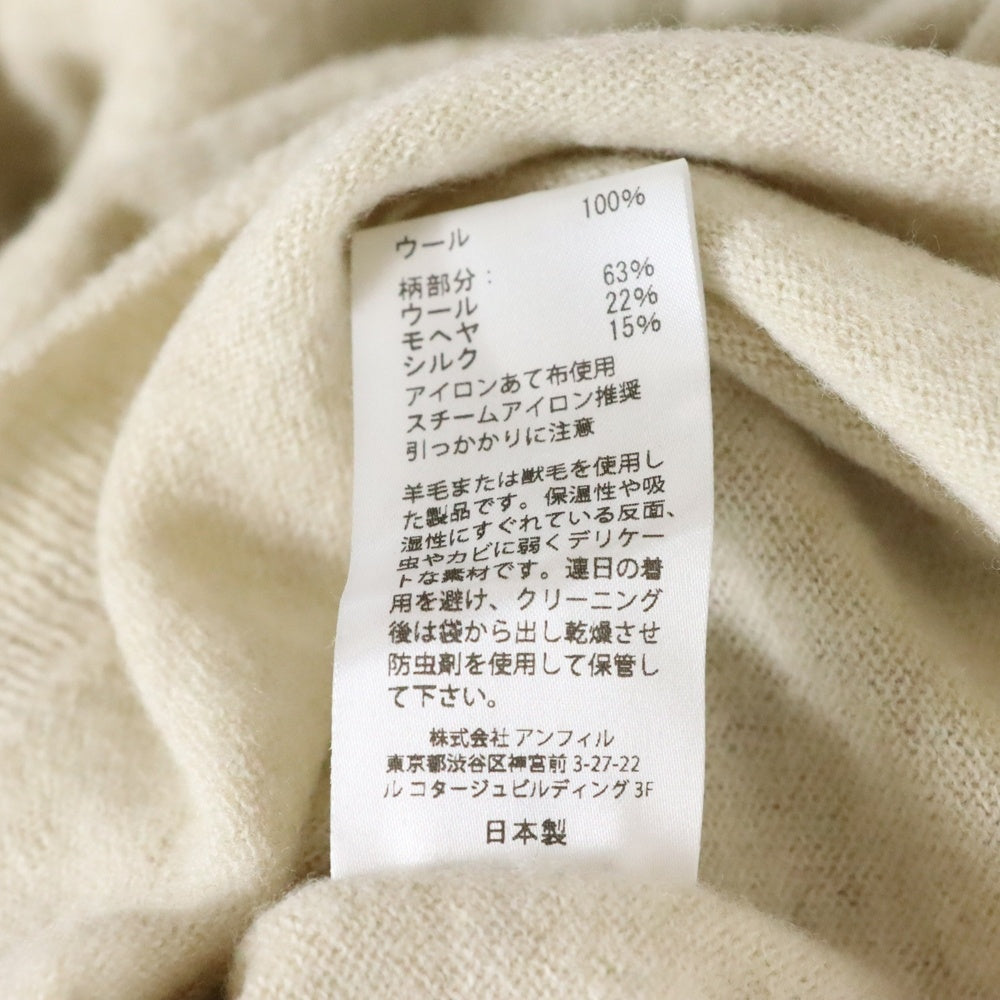 unfil(アンフィル) ウール ロングスリーブ 長袖ワンピース ドレス レディース アイボリー ONFL-UW115