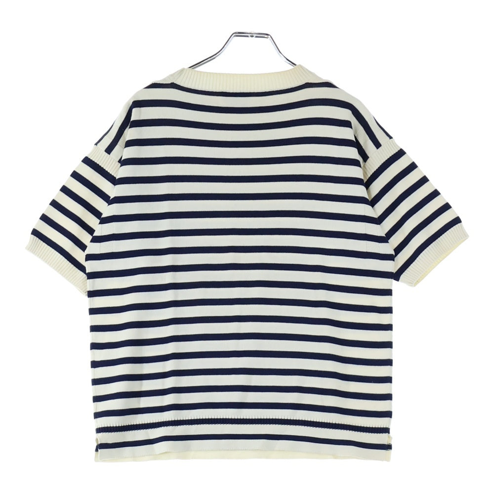 LE TRICOTEUR(ル トリコチュール) ボーダー柄 クルーネック半袖Tシャツ カットソー ホワイト/ネイビー 16S-UH-002