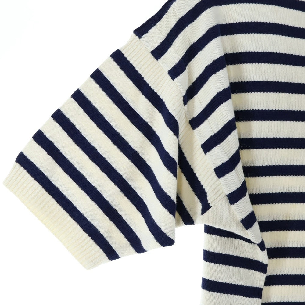 LE TRICOTEUR(ル トリコチュール) ボーダー柄 クルーネック半袖Tシャツ カットソー ホワイト/ネイビー 16S-UH-002