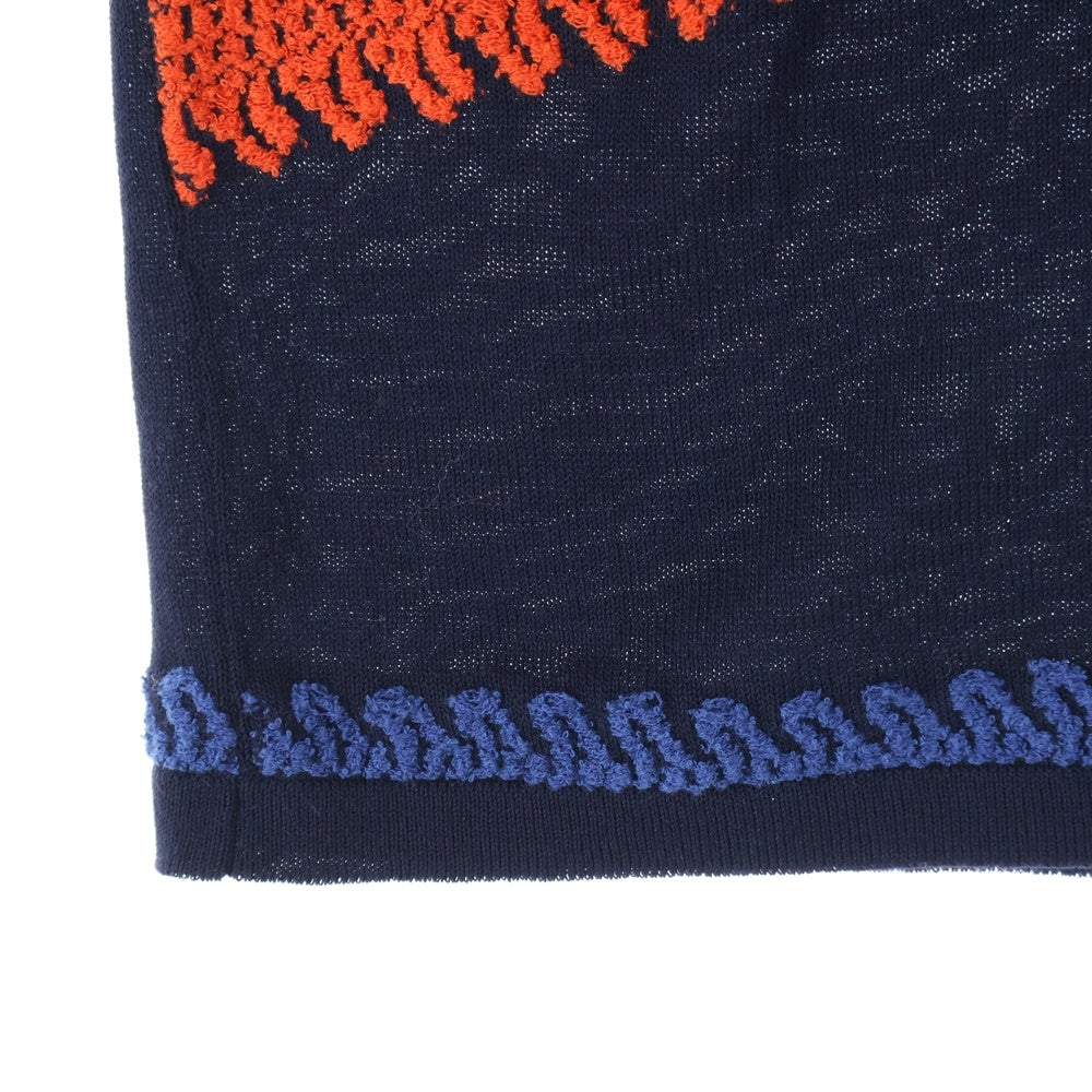 roberto collina(ロベルトコリーナ) 総柄 クルーネック半袖Tシャツ カットソー レディース ネイビー V12014