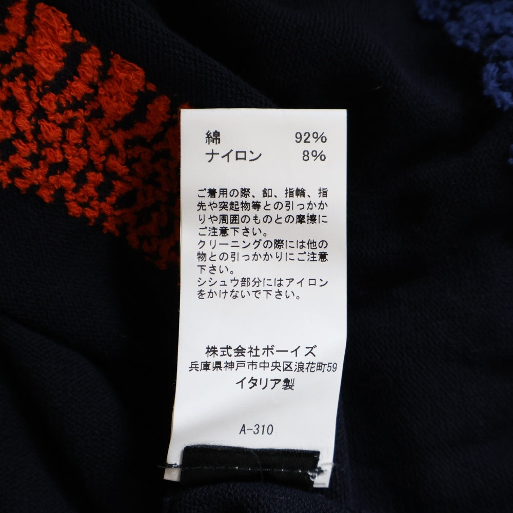 roberto collina(ロベルトコリーナ) 総柄 クルーネック半袖Tシャツ カットソー レディース ネイビー V12014