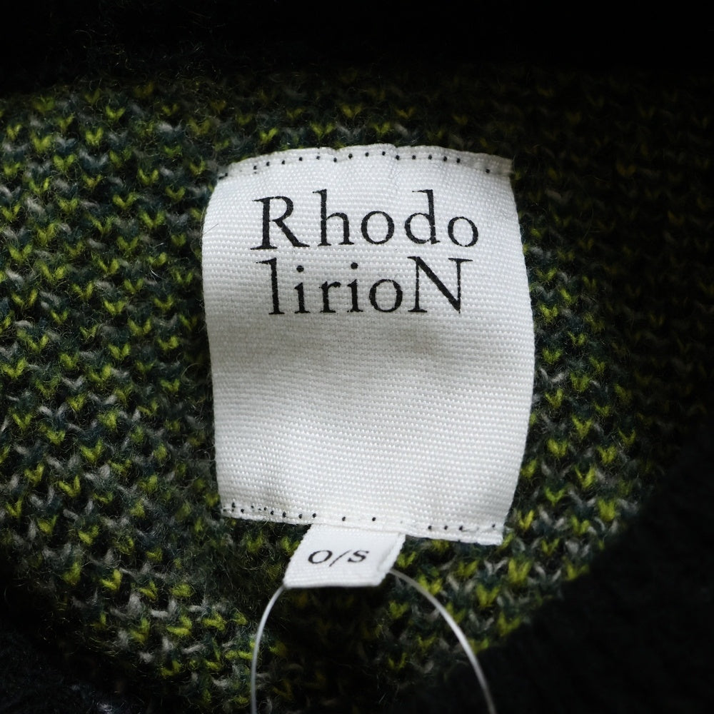 Rhodolirion(ロドリリオン) 薔薇デザイン ショート丈 ウールニットセーター レディース ブラック LN899