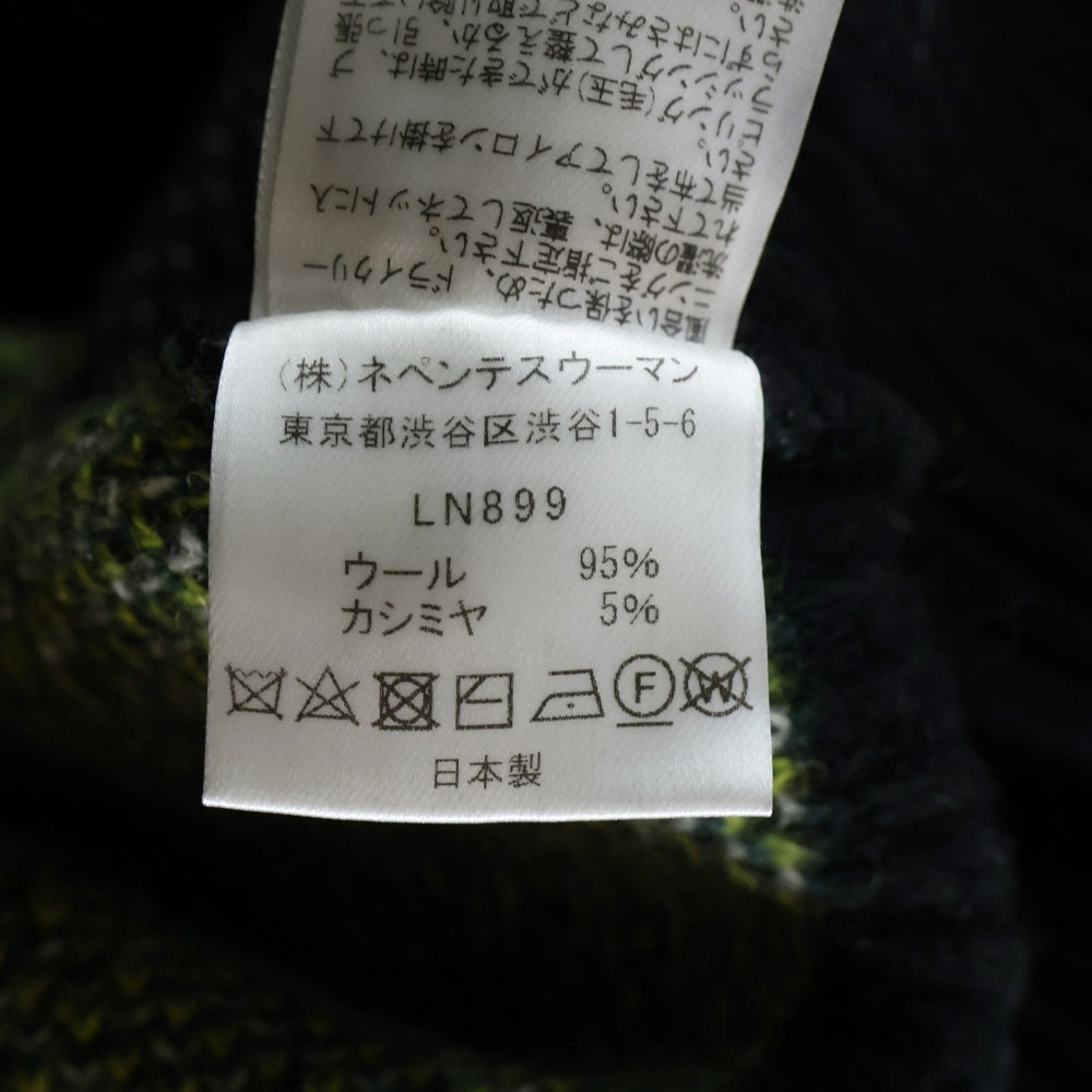 Rhodolirion(ロドリリオン) 薔薇デザイン ショート丈 ウールニットセーター レディース ブラック LN899