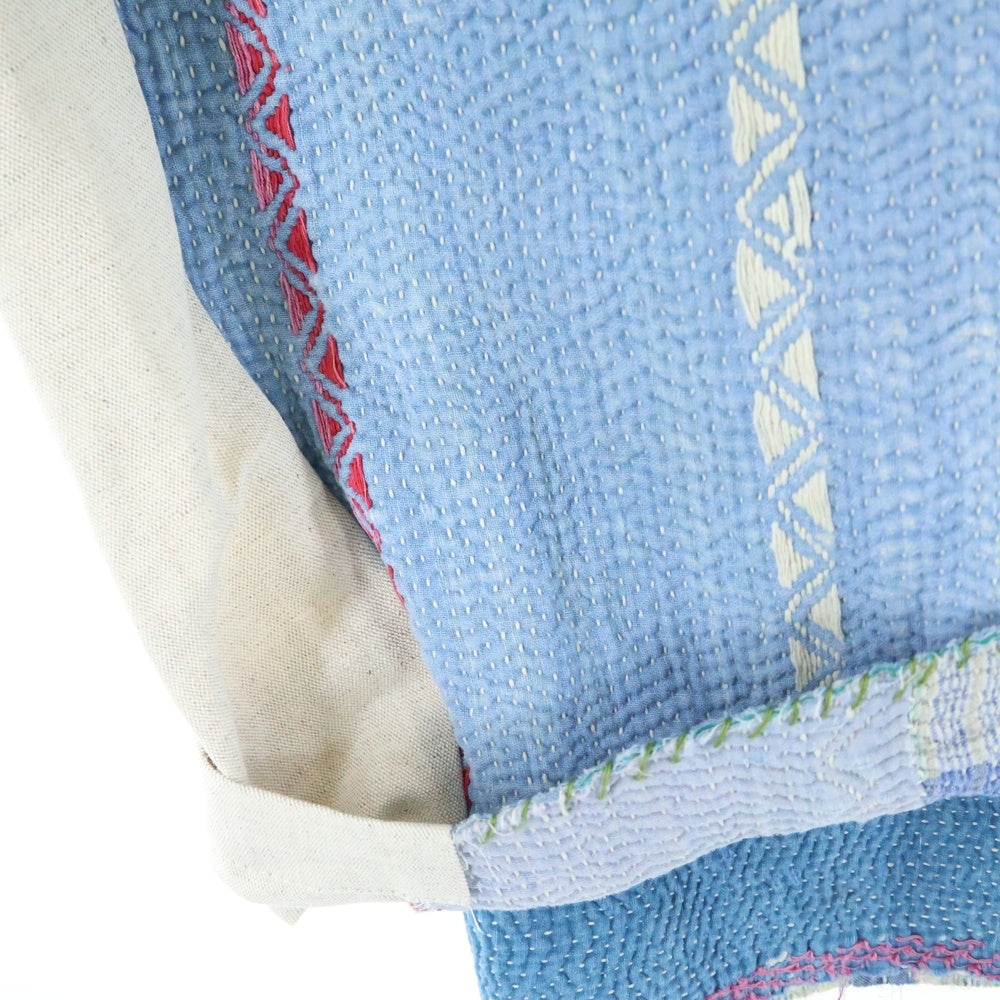 Violette Room(ヴァイオレットルーム) リネン混 オープンカラー ウッドボタンジャケット ブルー VR213237