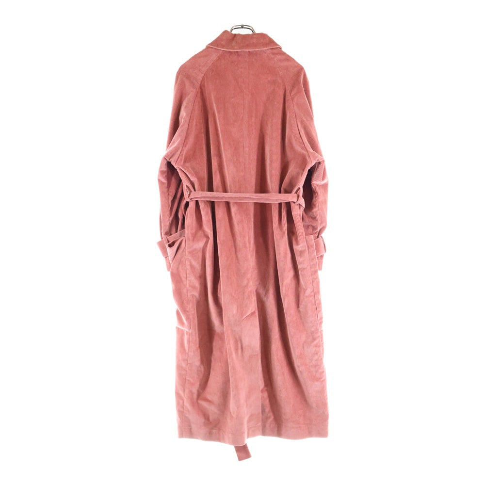 NO BRAND(ノーブランド) MR.LARKIN (ミスターラルキン) コーデュロイ ステンカラーロングコート ピンク