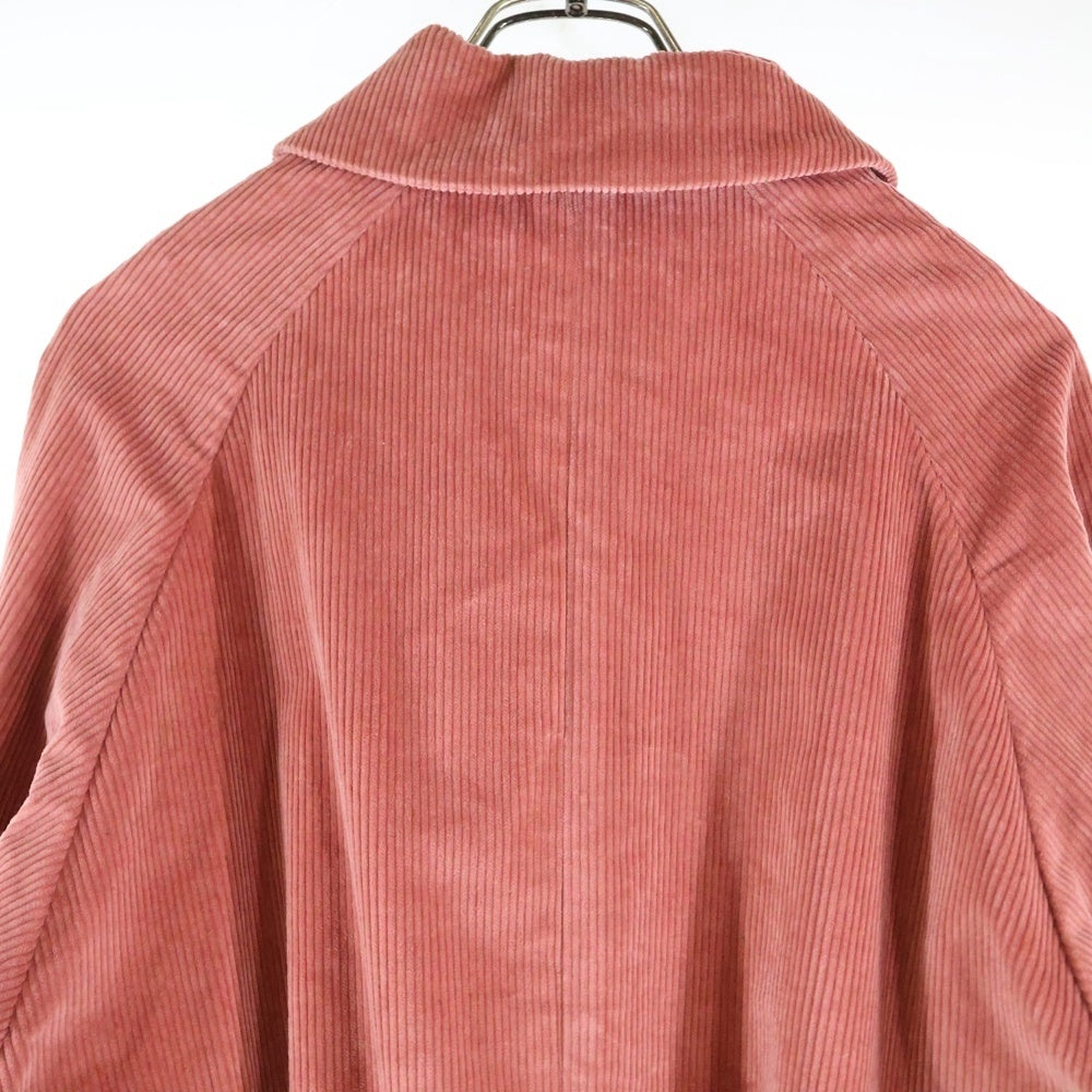 NO BRAND(ノーブランド) MR.LARKIN (ミスターラルキン) コーデュロイ ステンカラーロングコート ピンク