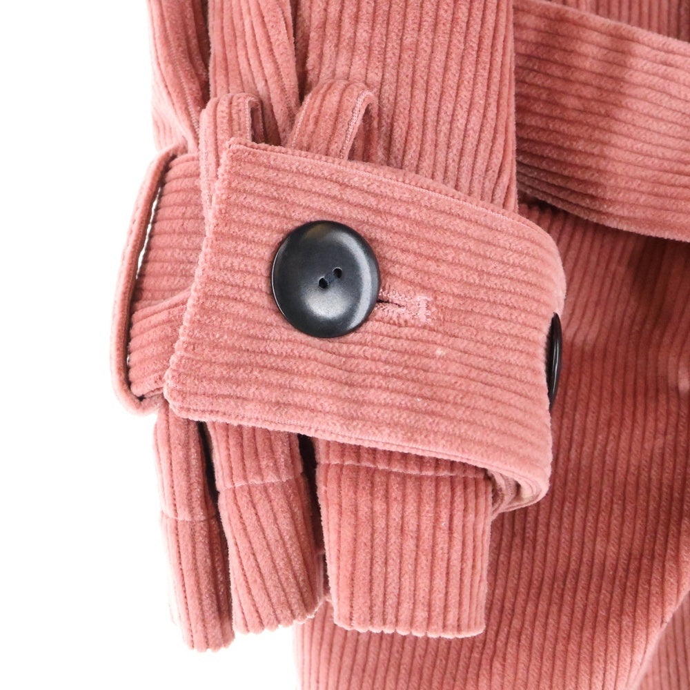 NO BRAND(ノーブランド) MR.LARKIN (ミスターラルキン) コーデュロイ ステンカラーロングコート ピンク