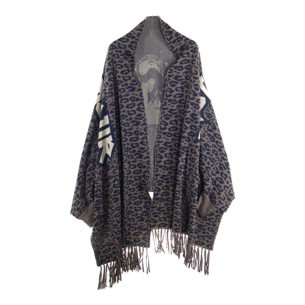 HYSTERIC GLAMOUR(ヒステリックグラマー) MAIDEN LOGOジャカード ショールカーディガン ブラウン レディース 01233ND01