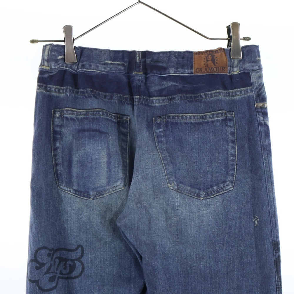HYSTERIC GLAMOUR(ヒステリックグラマー) SUPER HYS柄 リバーシブルスウェットパンツ ブルー/ブラック レディース 01243CP04