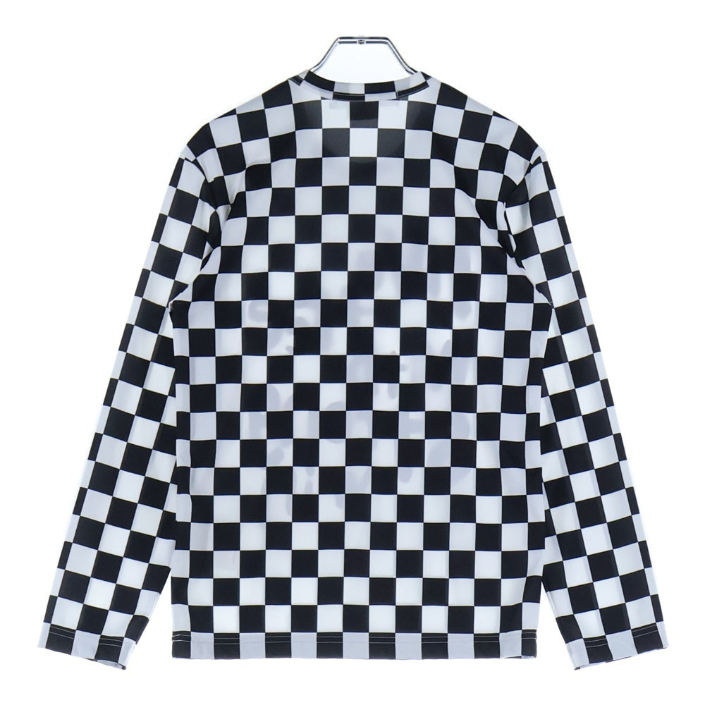 COMME des GARCONS COMME des GARCONS(コムデギャルソンコムデギャルソン) 24SS AD2023 live free with strong will チェッカー ストレッチ クルーネック 長袖Tシャツ レディース RM-T025