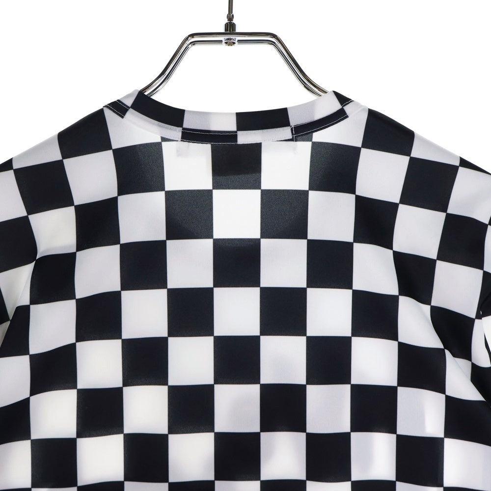 COMME des GARCONS COMME des GARCONS(コムデギャルソンコムデギャルソン) 24SS AD2023 live free with strong will チェッカー ストレッチ クルーネック 長袖Tシャツ レディース RM-T025