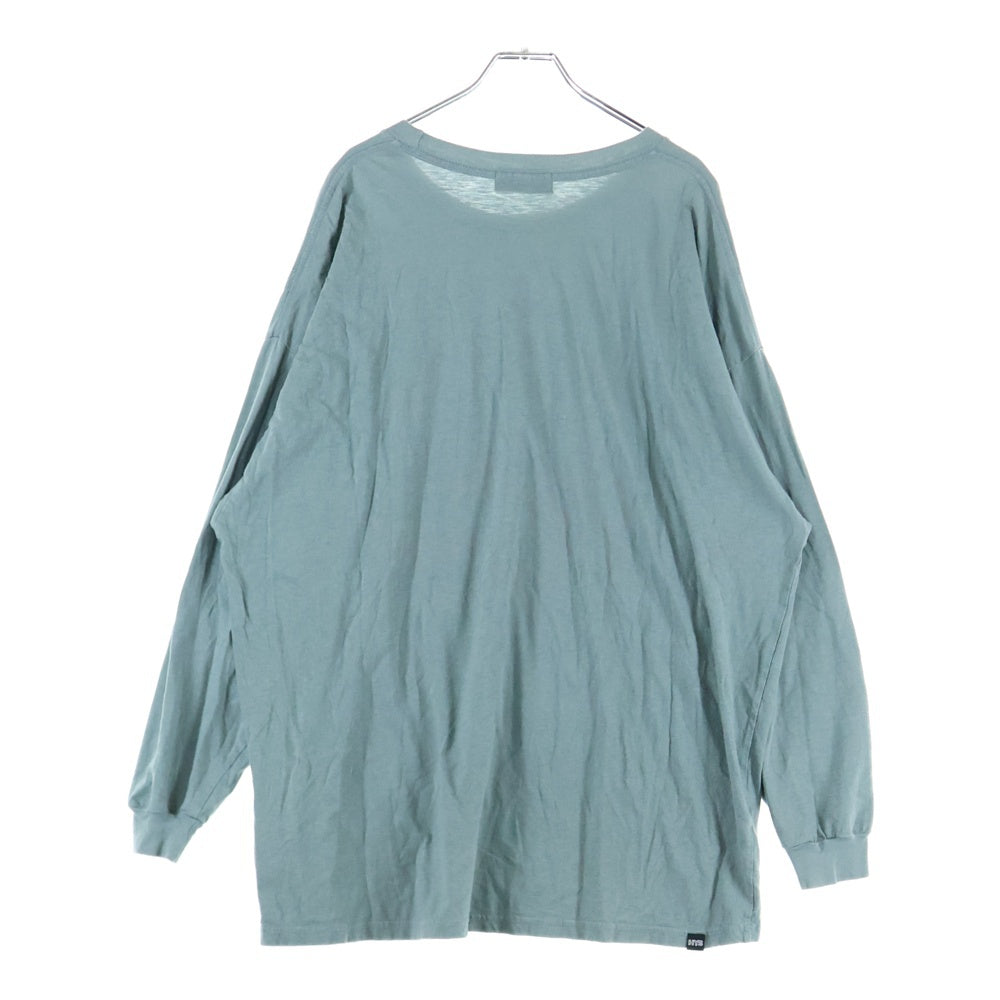 HYSTERIC GLAMOUR(ヒステリックグラマー) LEATHER WOMAN オーバーサイズ クルーネック 長袖Tシャツ カットソー ライトグリーン レディース 01243CL09