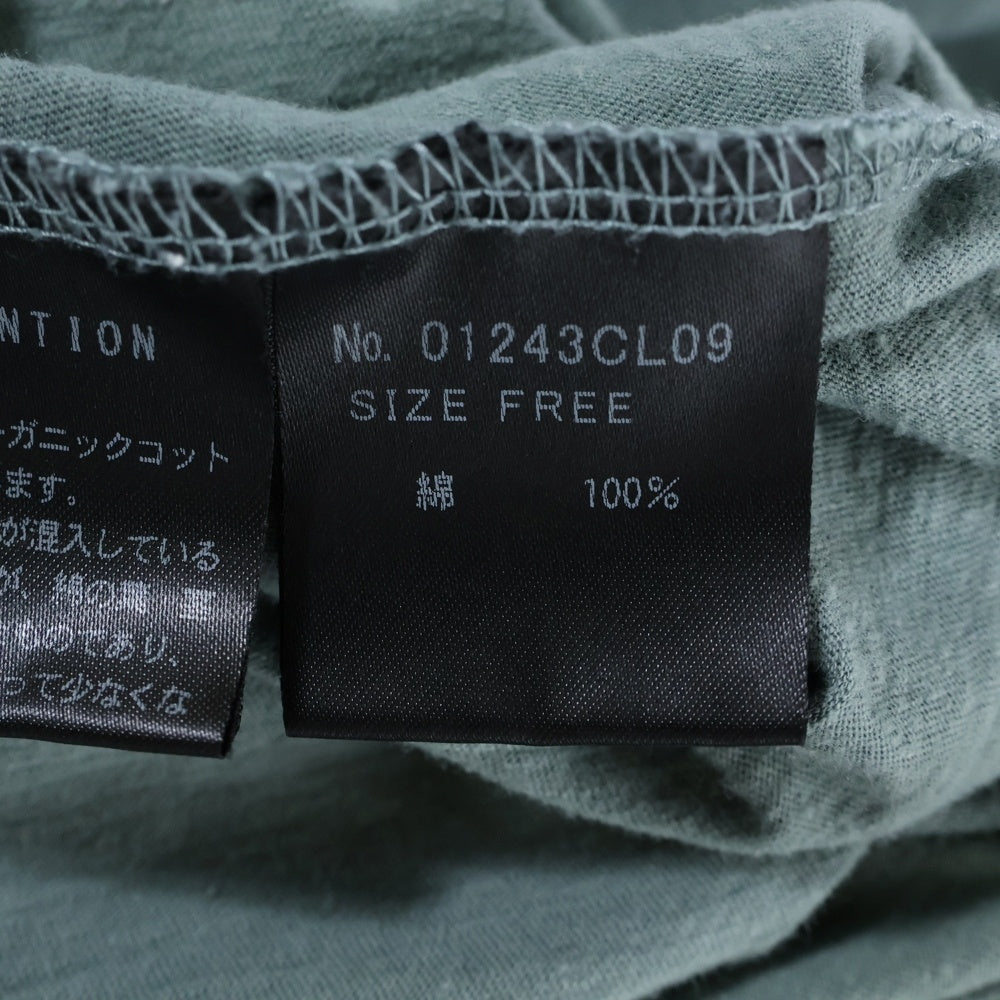 HYSTERIC GLAMOUR(ヒステリックグラマー) LEATHER WOMAN オーバーサイズ クルーネック 長袖Tシャツ カットソー ライトグリーン レディース 01243CL09