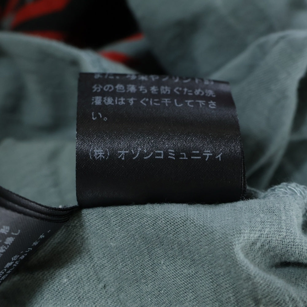 HYSTERIC GLAMOUR(ヒステリックグラマー) LEATHER WOMAN オーバーサイズ クルーネック 長袖Tシャツ カットソー ライトグリーン レディース 01243CL09