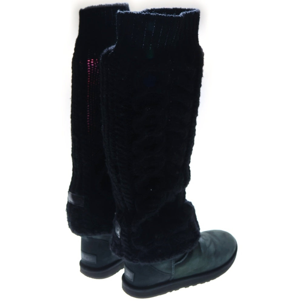 TAO COMME des GARCONS(タオコムデギャルソン) ×UGG CLASSIC MINI アグ クラシックミニ ニットドッキングブーツ ブラック レディース US7/24cm TJ-K101
