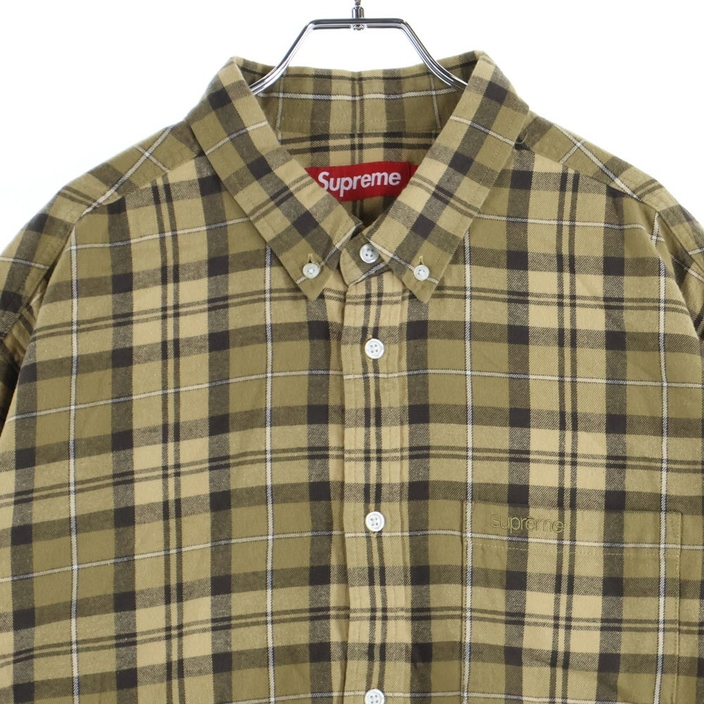 SUPREME(シュプリーム) 24AW Plaid Flannel Shirt プレイドフランネルシャツ 長袖ボタンダウンシャツ イエロー