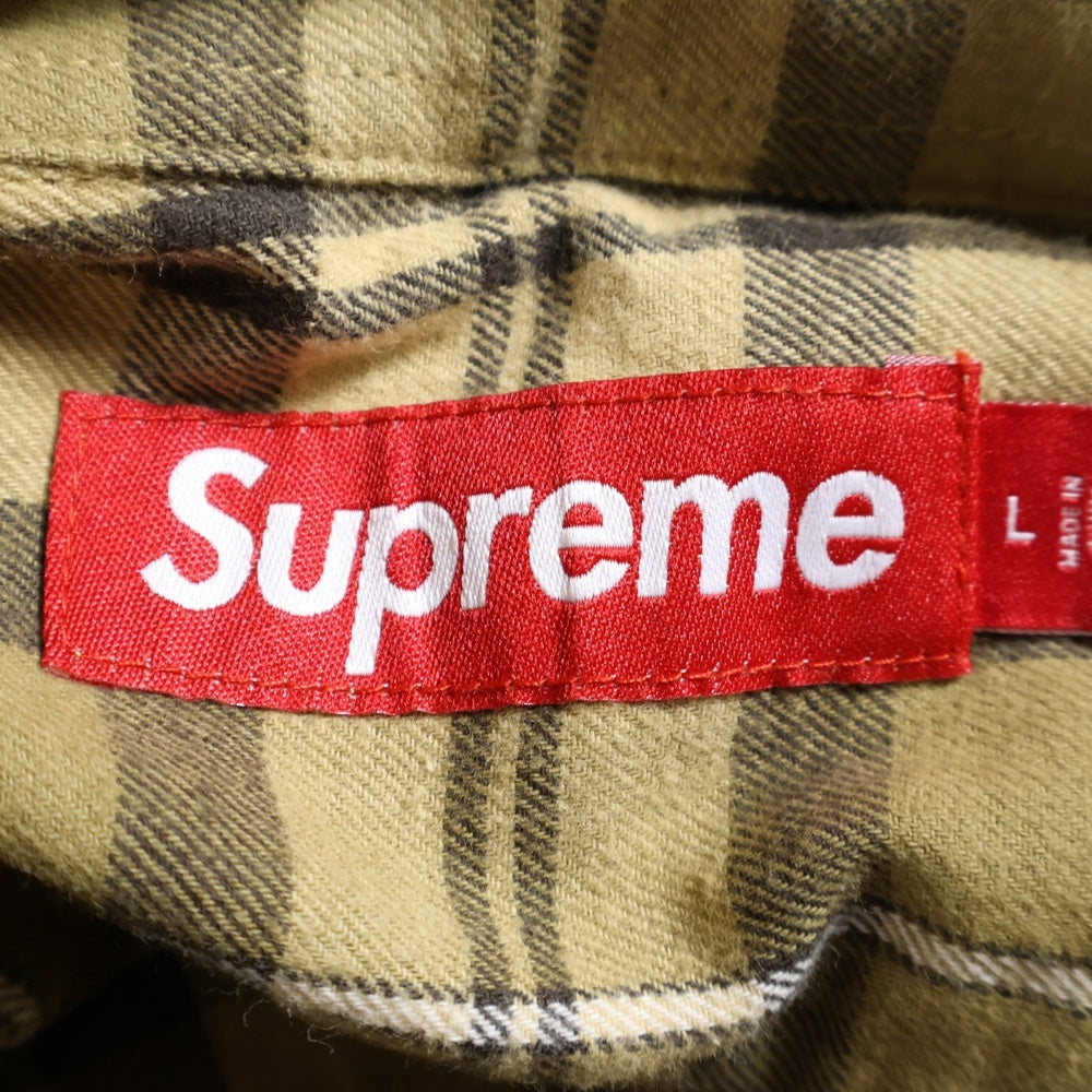 SUPREME(シュプリーム) 24AW Plaid Flannel Shirt プレイドフランネルシャツ 長袖ボタンダウンシャツ イエロー