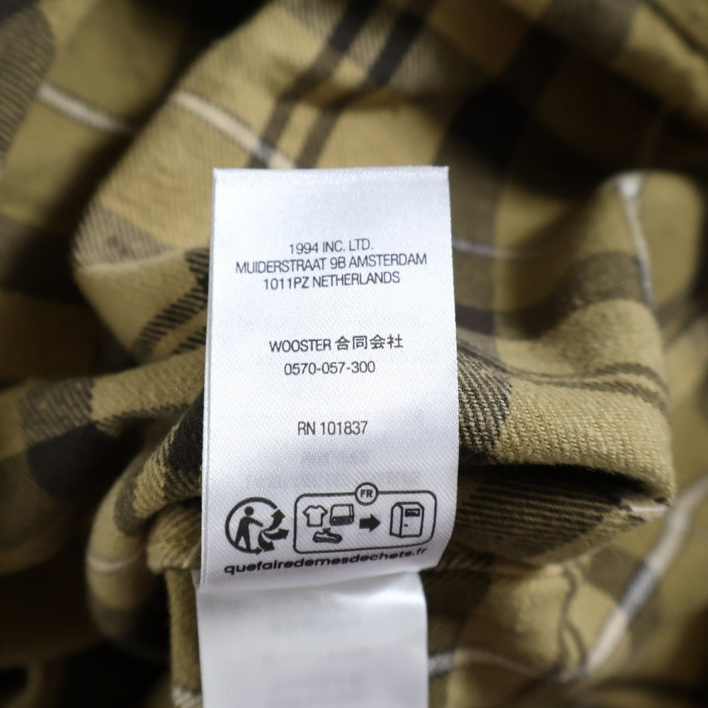 SUPREME(シュプリーム) 24AW Plaid Flannel Shirt プレイドフランネルシャツ 長袖ボタンダウンシャツ イエロー