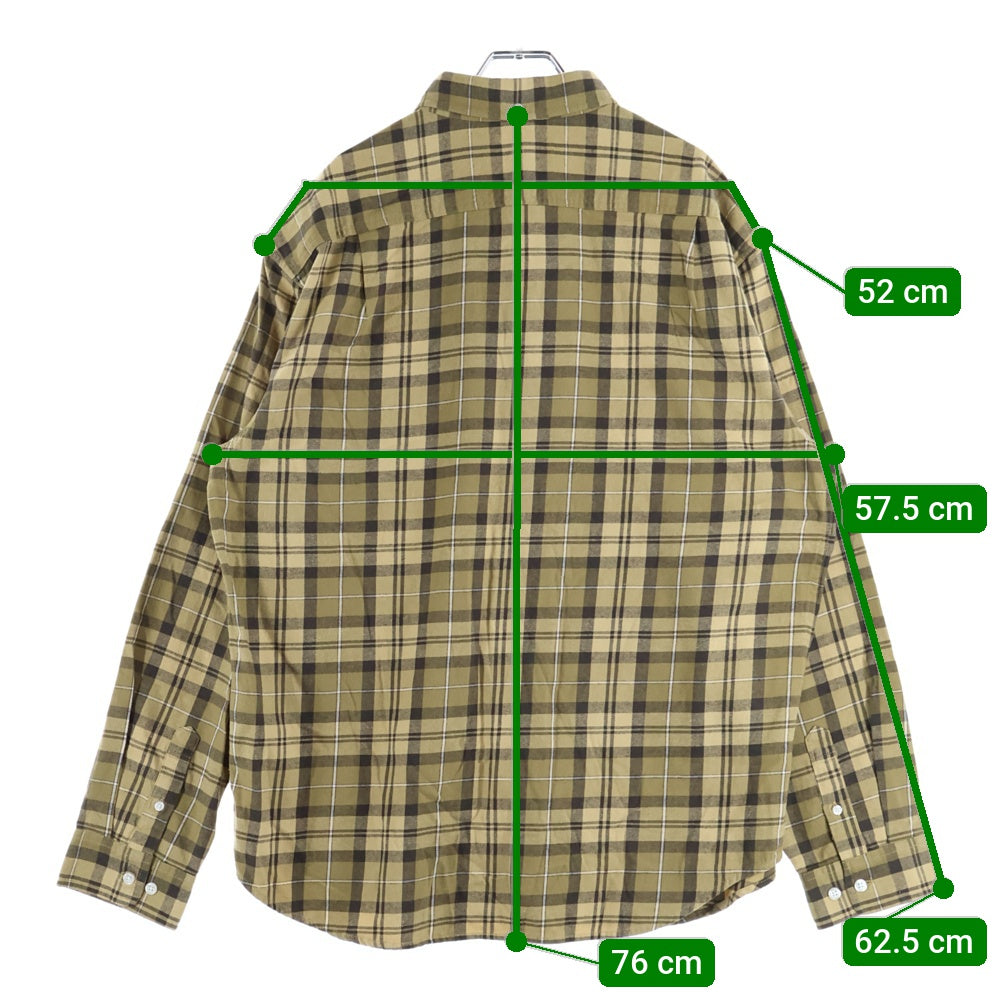 SUPREME(シュプリーム) 24AW Plaid Flannel Shirt プレイドフランネルシャツ 長袖ボタンダウンシャツ イエロー
