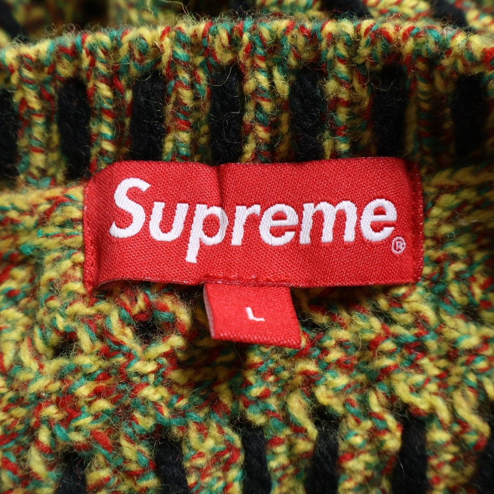 SUPREME(シュプリーム) 23SS Quilt Stitch Sweater キルトステッチデザイン ウール混 長袖クルーネックセーター イエロー