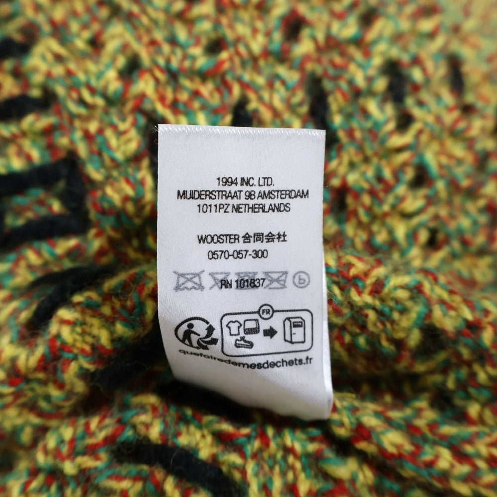 SUPREME(シュプリーム) 23SS Quilt Stitch Sweater キルトステッチデザイン ウール混 長袖クルーネックセーター イエロー