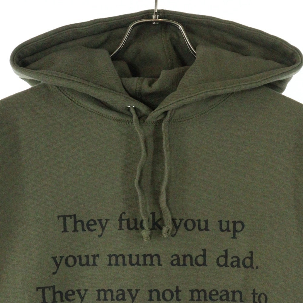 SUPREME(シュプリーム) 16AW They Fuck You Up Hooded Sweatshirt メッセージプリント スウェットプルオーバーパーカー フーディー カーキ