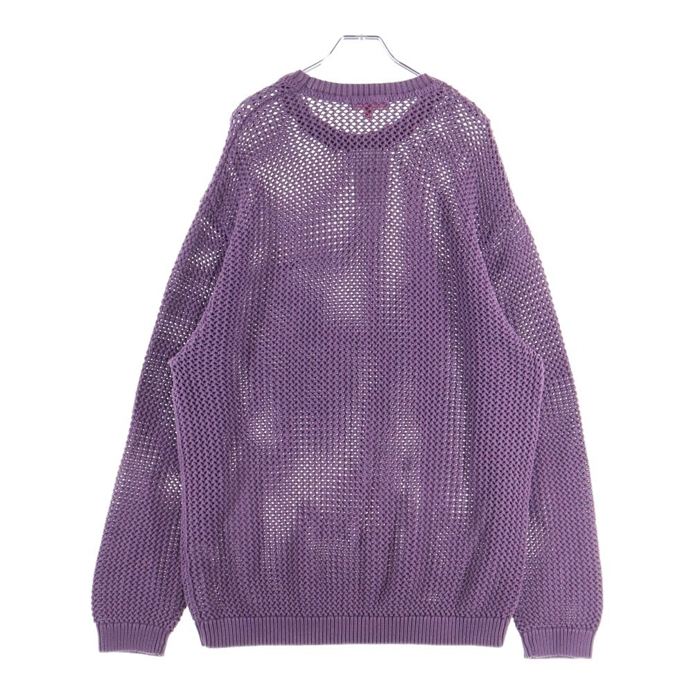 SUPREME(シュプリーム) 22SS Open Knit Small Box Sweater スモールボックスロゴ オープンニット 長袖クルーネックセーター パープル