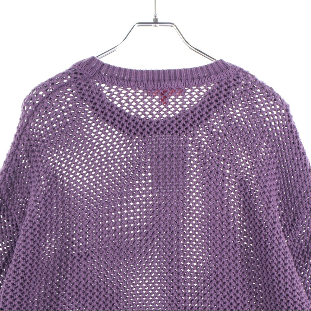 SUPREME(シュプリーム) 22SS Open Knit Small Box Sweater スモールボックスロゴ オープンニット 長袖クルーネックセーター パープル