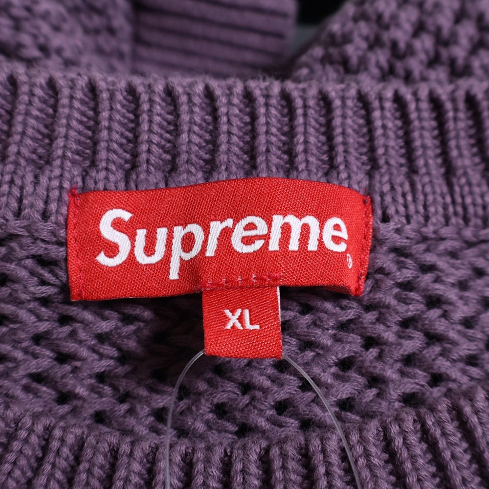 SUPREME(シュプリーム) 22SS Open Knit Small Box Sweater スモールボックスロゴ オープンニット 長袖クルーネックセーター パープル