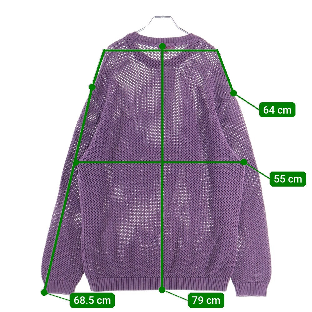SUPREME(シュプリーム) 22SS Open Knit Small Box Sweater スモールボックスロゴ オープンニット 長袖クルーネックセーター パープル