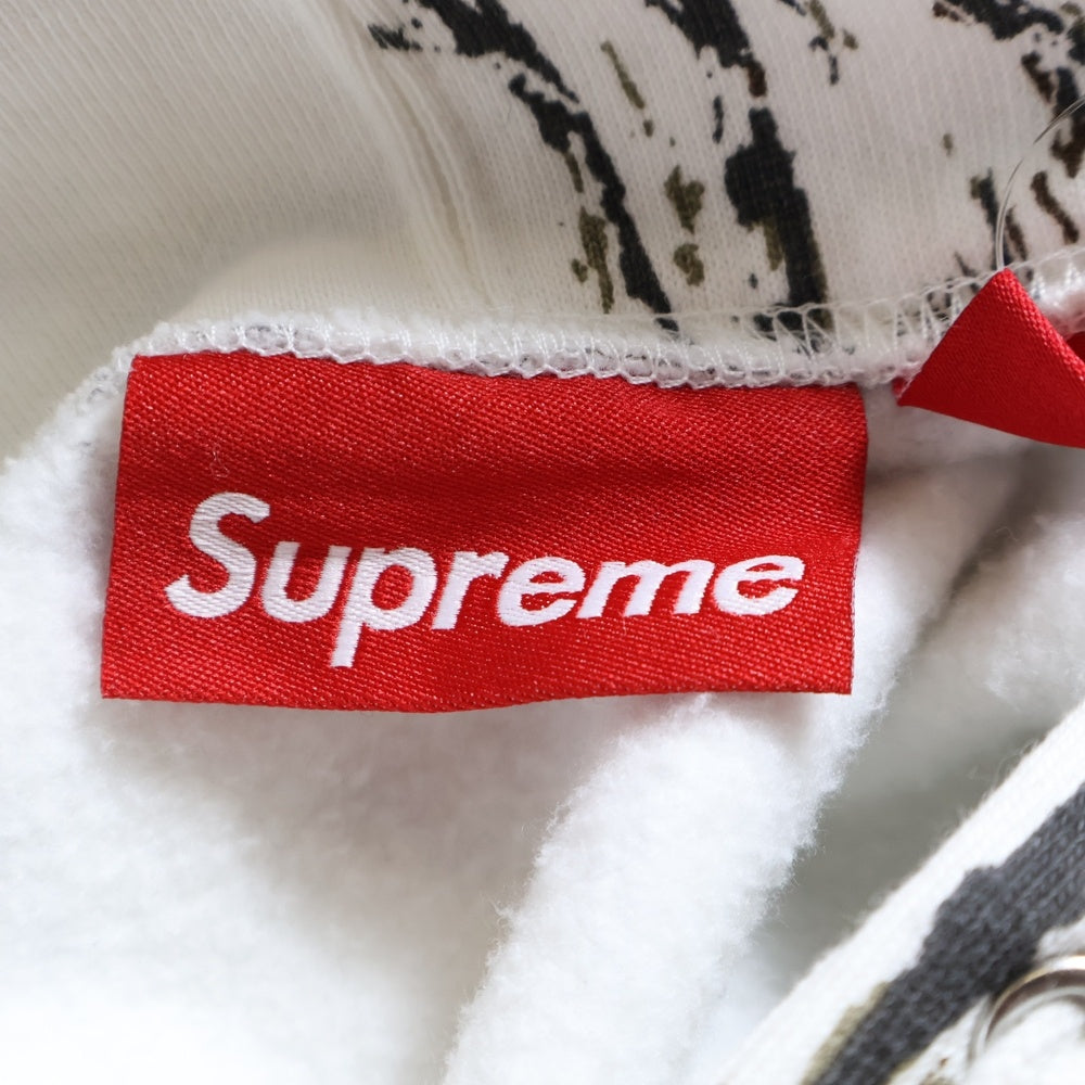 SUPREME(シュプリーム) 24SS Small Box Hooded Sweatshirt Snow Camo スノーカモ スモールボックスロゴ スウェットプルオーバーパーカーフーディー ホワイト/カーキ