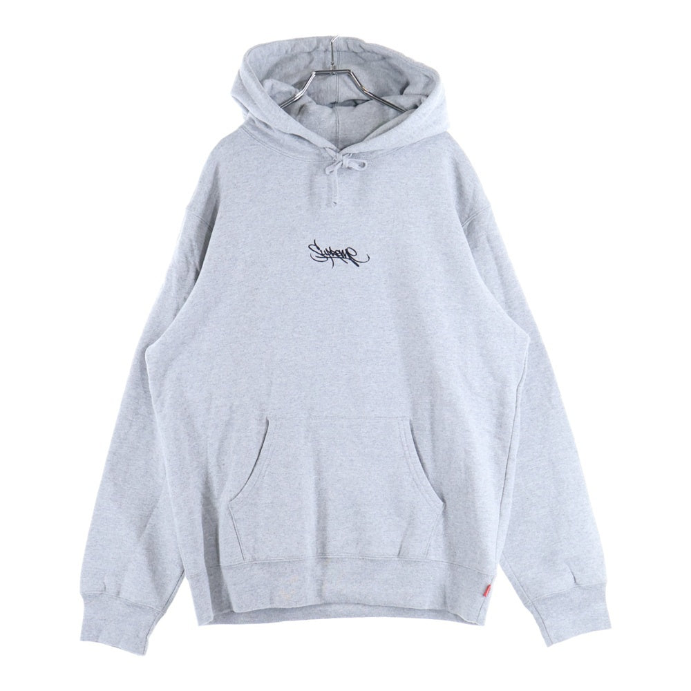SUPREME(シュプリーム) 19SS Tag Logo Hooded Sweatshirt タグロゴ刺繍 スウェットプルオーバーパーカー フーディー グレー