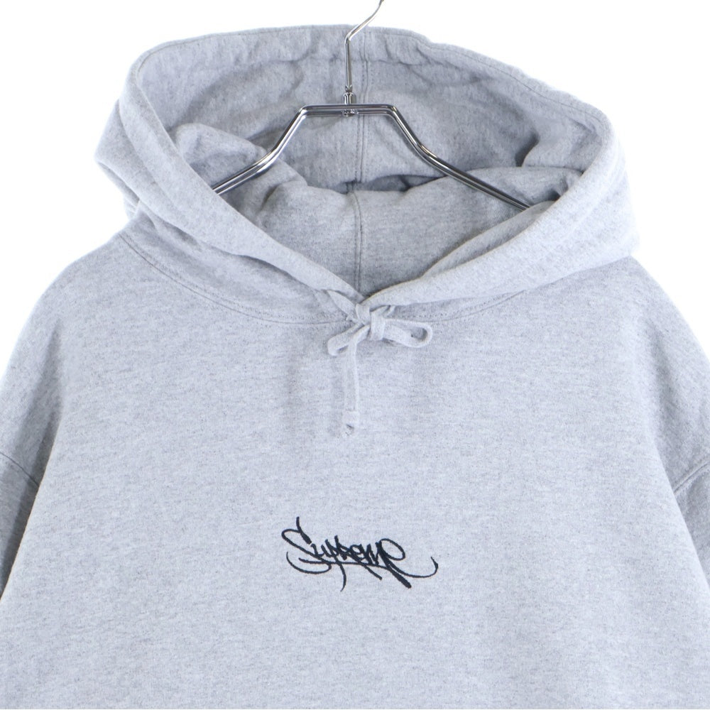 SUPREME(シュプリーム) 19SS Tag Logo Hooded Sweatshirt タグロゴ刺繍 スウェットプルオーバーパーカー フーディー グレー