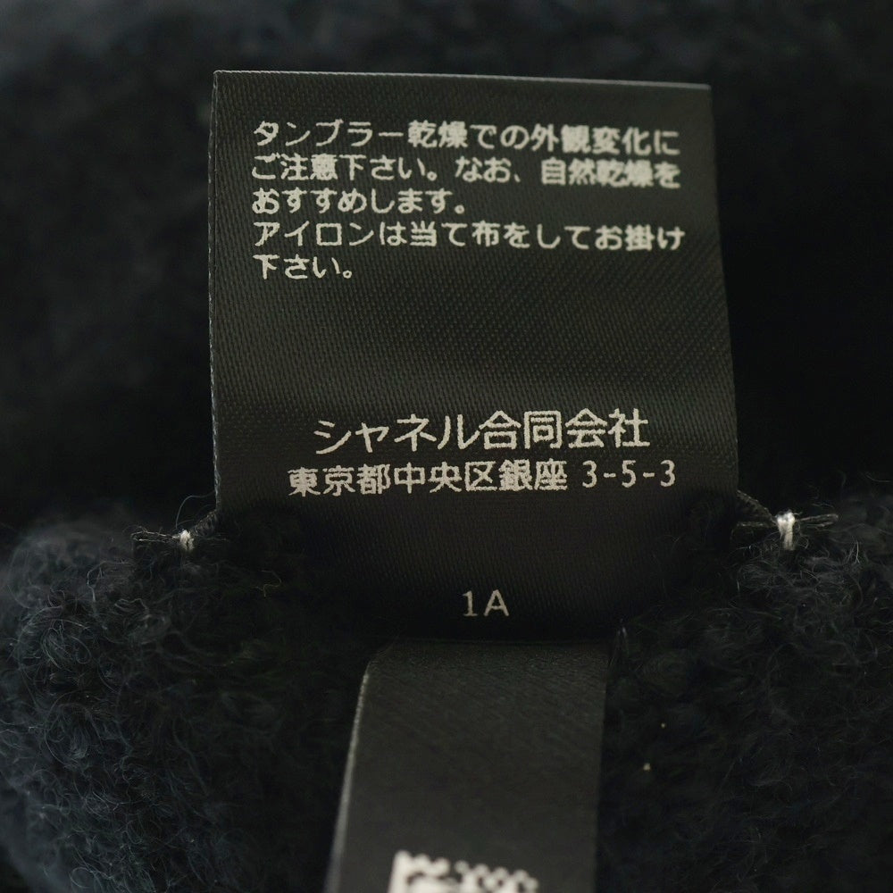 CHANEL(シャネル) 編込みライン ココマーク カシミア ニットキャップ 帽子 ブラック/レッド レディース