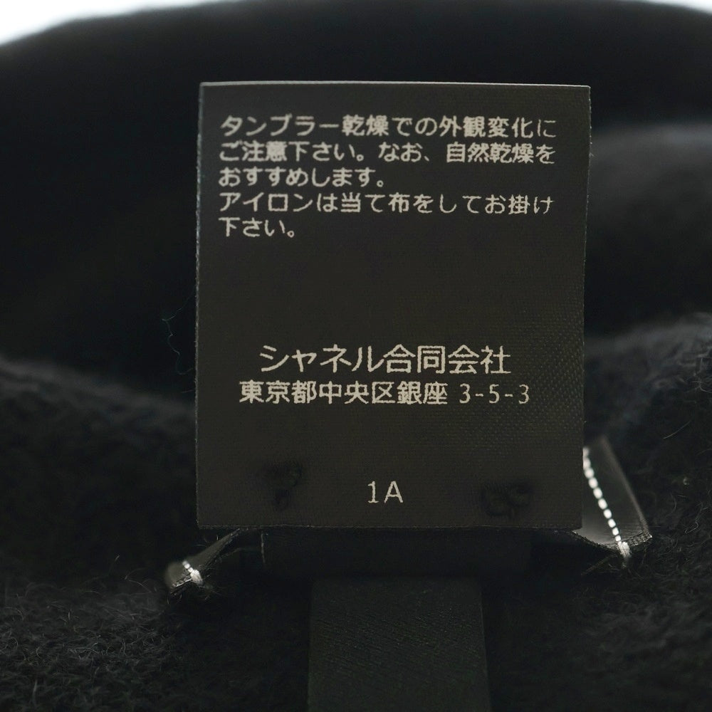 CHANEL(シャネル) スパンコールデザイン ココマーク カシミア ニットキャップ 帽子 ブラック レディース