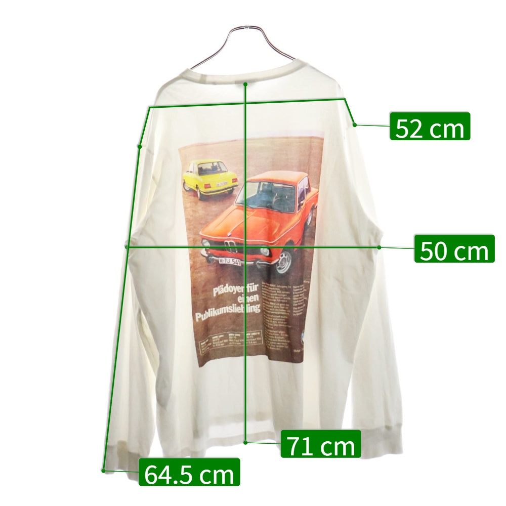 KITH(キス) ×BMW Crowd Favorite Long Sleeve Vintage Tee ビーエムダブリュー クラウド フェイバリット 両面プリント ヴィンテージ 長袖Tシャツ ホワイト KHM030778