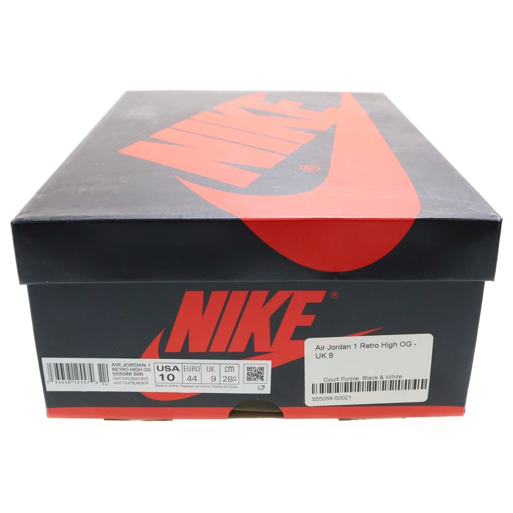 NIKE(ナイキ) AIR JORDAN 1 RETRO HIGH OG COURT PURPLE エアジョーダン1 コートパープル ハイカットスニーカー ホワイト/パープル US10/28cm 555088-500