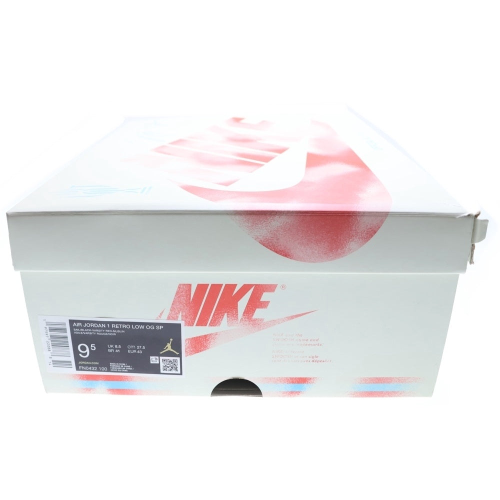 NIKE(ナイキ) ×Trophy Room AIR JORDAN 1 LOW OG トロフィールーム エアジョーダン1 ローカットスニーカー レッド/ブラック US9.5/27.5cm FN0432-100