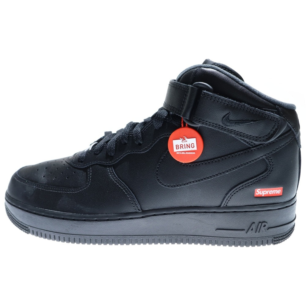 NIKE(ナイキ) ×SUPREME AIR FORCE 1 MID BLACK シュプリーム エアフォース1 ミッドカットスニーカー ブラック US10/28cm FZ8784-001