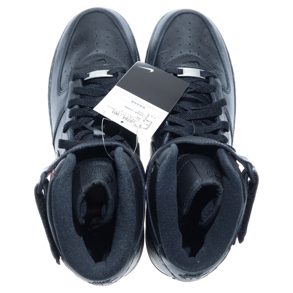NIKE(ナイキ) ×SUPREME AIR FORCE 1 MID BLACK シュプリーム エアフォース1 ミッドカットスニーカー ブラック US10/28cm FZ8784-001