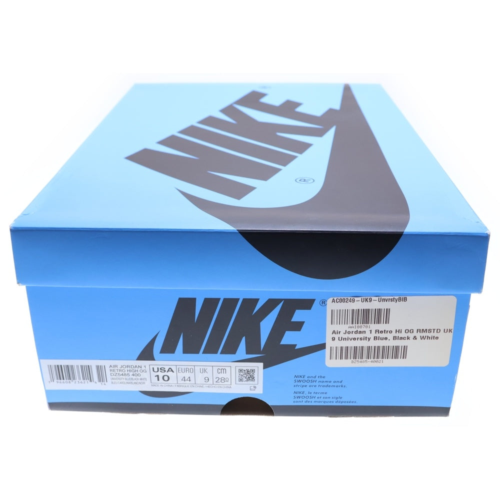 NIKE(ナイキ) AIR JORDAN 1 RETRO HI OG UNIVERSITY BLUE エアジョーダン1 ユニバーシティブルー ハイカットスニーカー ホワイト/ブルー U10/28cm DZ5485-400